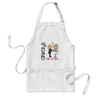 Stick Figure Wedding Couple Mr. & Mrs. Always Standard Apron