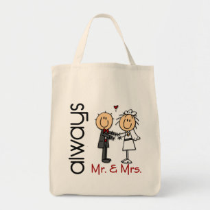 Stick Figure Wedding Couple Mr. & Mrs. Always Tote Bag