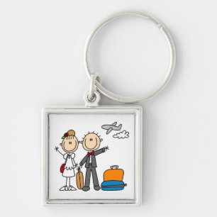 Stick Figure Wedding Honeymoon T-shirts and Gifts Key Ring