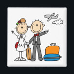 Stick Figure Wedding Honeymoon T-shirts and Gifts Magnet<br><div class="desc">Stick Figure Wedding Honeymooners T-shirts,  mugs,  cards,  stickers,  magnets,  tote bags,  keepsakes,  keychains,  placemats,  binders,  and more featuring a stick figure bride and groom who are embarking on their honeymoon after being married!</div>