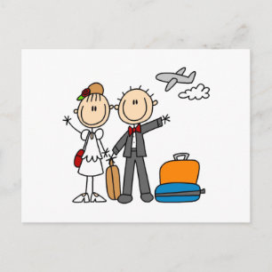 Stick Figure Wedding Honeymoon T-shirts and Gifts Postcard