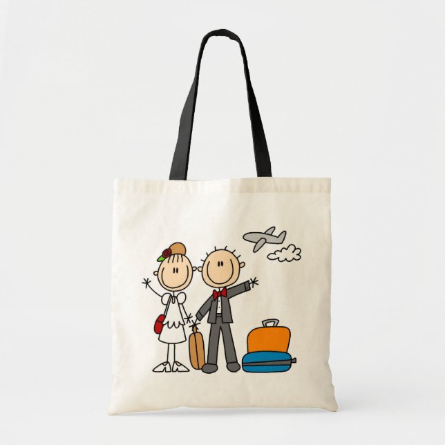 Stick Figure Wedding Honeymoon T-shirts and Gifts Tote Bag (Front)