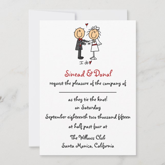 Stick Figure Wedding Invitation (Front)