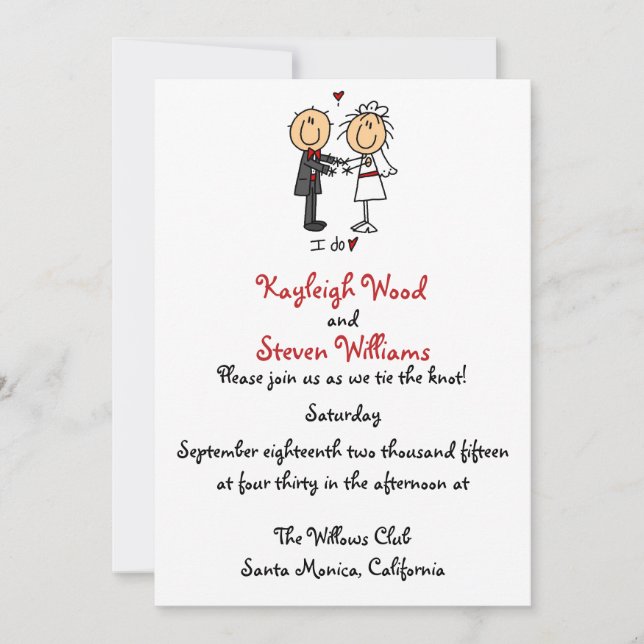 Stick Figure Wedding Invitation (Front)