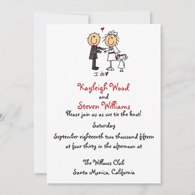 Stick Figure Wedding Invitation (Front)
