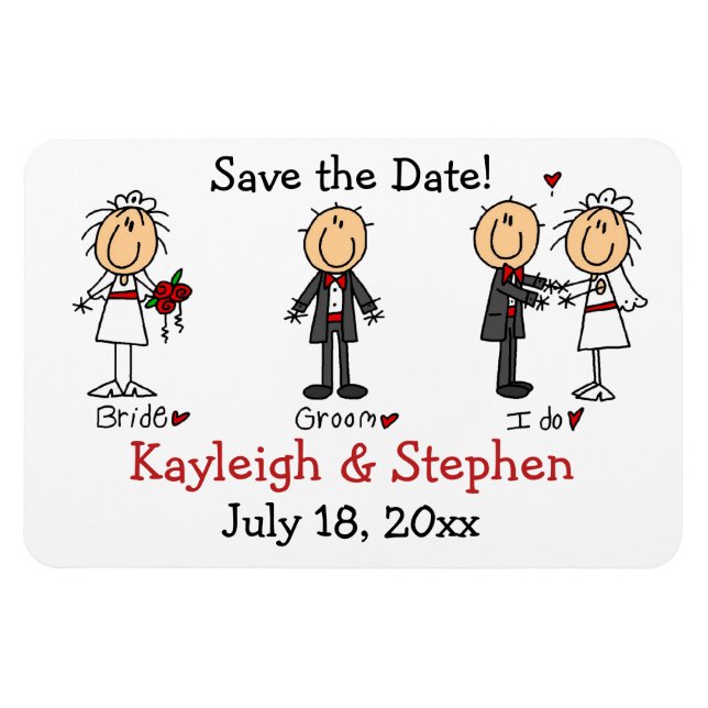 Stick Figure Wedding Premium Flexi Magnet (Horizontal)