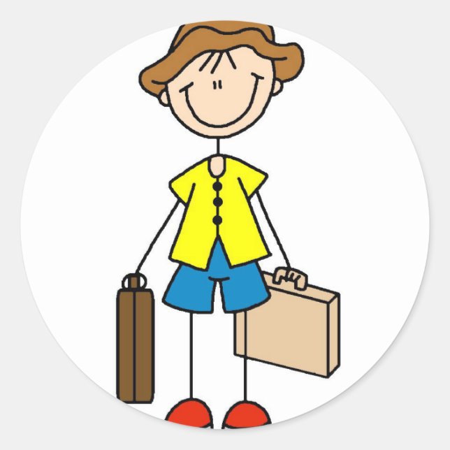 Stick Figure With Luggage Sticker (Front)