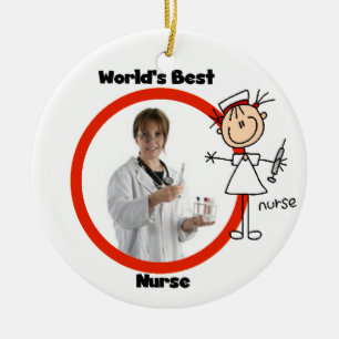 Stick Figure World's Best Nurse ornament
