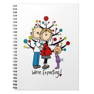 Stick Figures Expectant Parents Girl Notebook