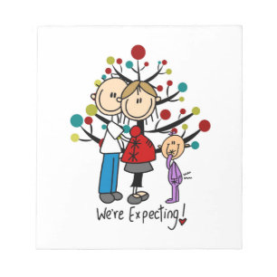 Stick Figures Expectant Parents Girl Notepad