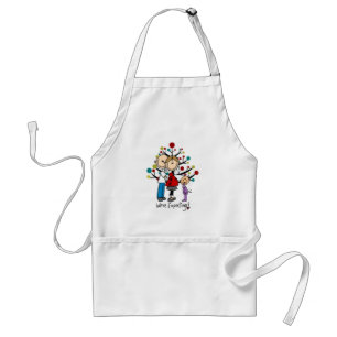 Stick Figures Expectant Parents Girl Standard Apron