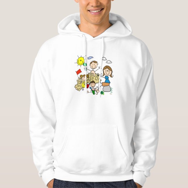 Stick Figures Family Beach Fun Hoodie (Front)