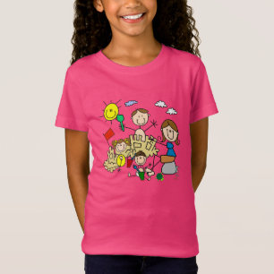 Stick Figures Family Beach Fun T-Shirt