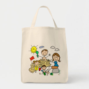 Stick Figures Family Beach Fun Tote Bag