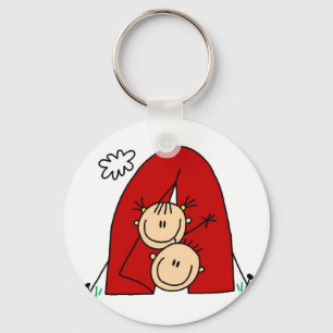 Stick Figures  Tenting Tshirts and Gifts Key Ring