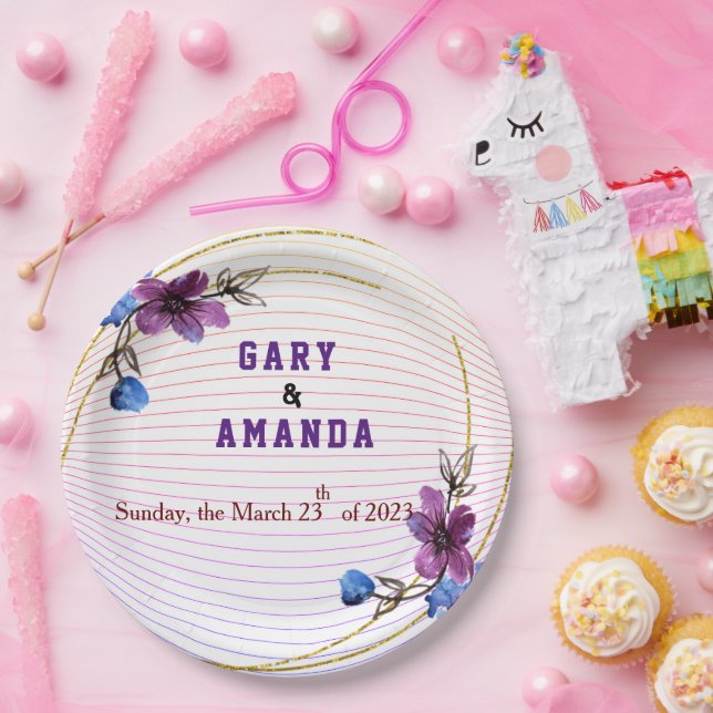 Stick From Purple   Paper Plate (Party)