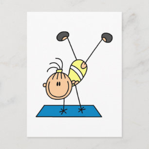 Stick Girl Doing Flips Tshirts and Gifts Postcard