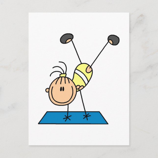 Stick Girl Doing Flips Tshirts and Gifts Postcard (Front)