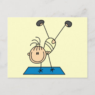 Stick Girl Doing Flips Tshirts and Gifts Postcard