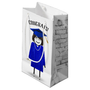 Stick Girl Graduate with Diploma Small Gift Bag