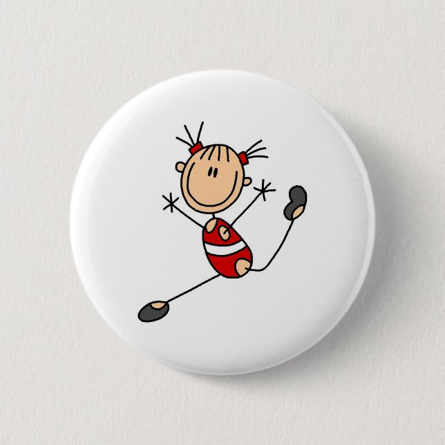 Stick Girl Gymnast Button (Front)