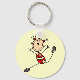 Stick Girl Gymnast Tshirts and Gifts Key Ring