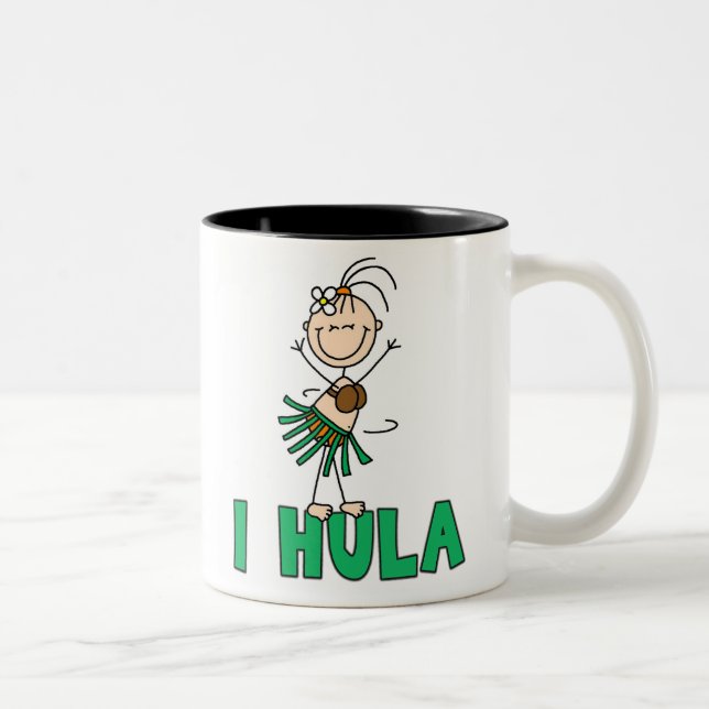 Stick Girl I Hula Two-Tone Coffee Mug (Right)