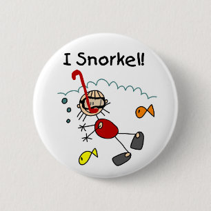 Stick Girl I Snorkel 6 Cm Round Badge