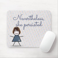 Stick Girl in Denim Dress with Quote