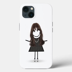 Stick Girl In Sneakers with Hair iPhone 13 Case