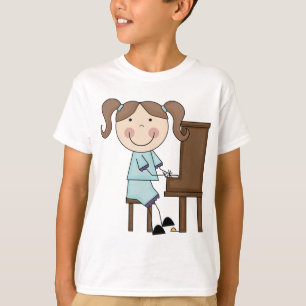 Stick Girl Playing Piano T-Shirt