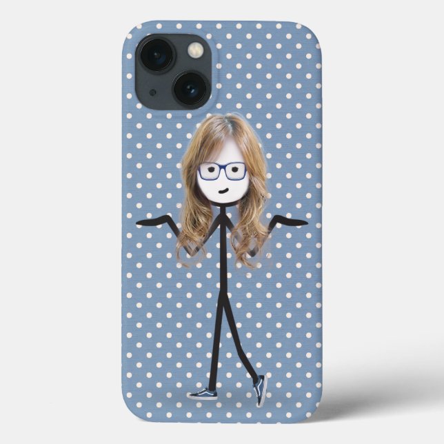 Stick Girl With Blonde Hair on Dots Case-Mate iPhone Case (Back)