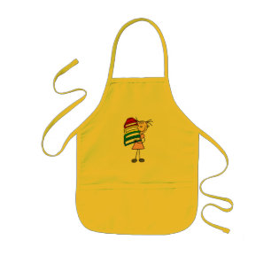 Stick Girl With Books Kids Apron