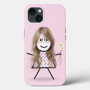 Stick Girl with Daisies iPhone 13 Case