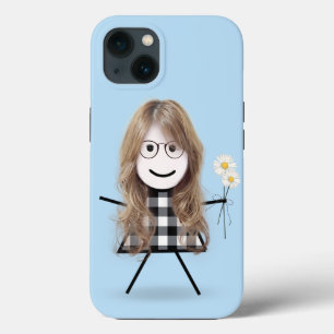 Stick Girl with Daisies  iPhone 13 Case