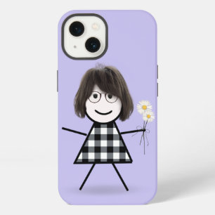 Stick Girl with Daisies iPhone 13 Case
