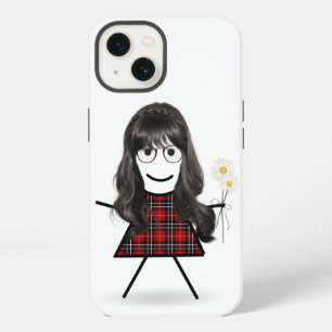Stick Girl with Daisies   iPhone 13 Case