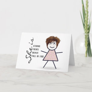 Stick Girl with Hair for Mum Card