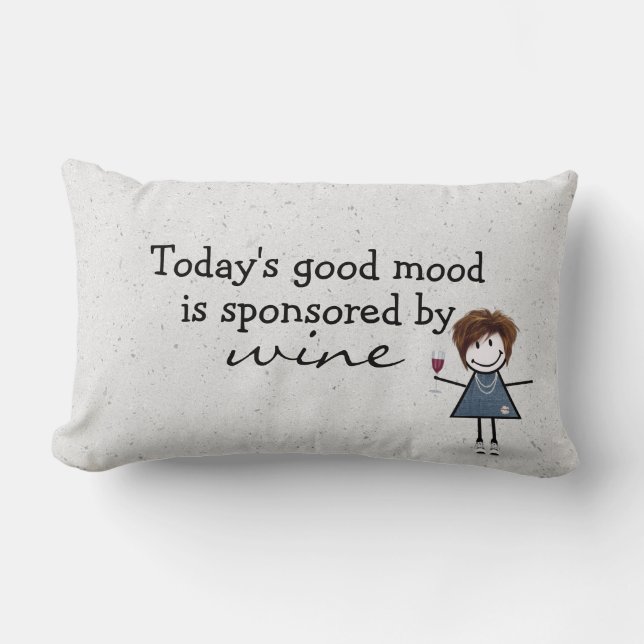Stick Girl With Wine and Sneakers  Lumbar Cushion (Front)