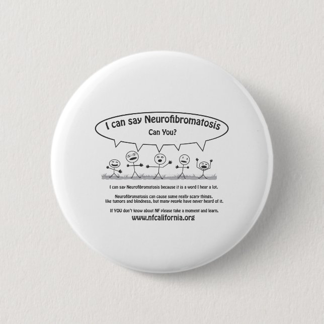 Stick guys say Neurofibromatosis 6 Cm Round Badge (Front)