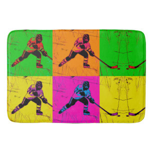 Stick Handling Hockey Player    Bath Mat