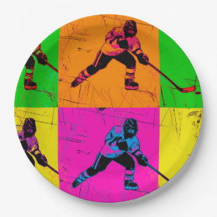 Stick Handling Hockey Player   Paper Plate