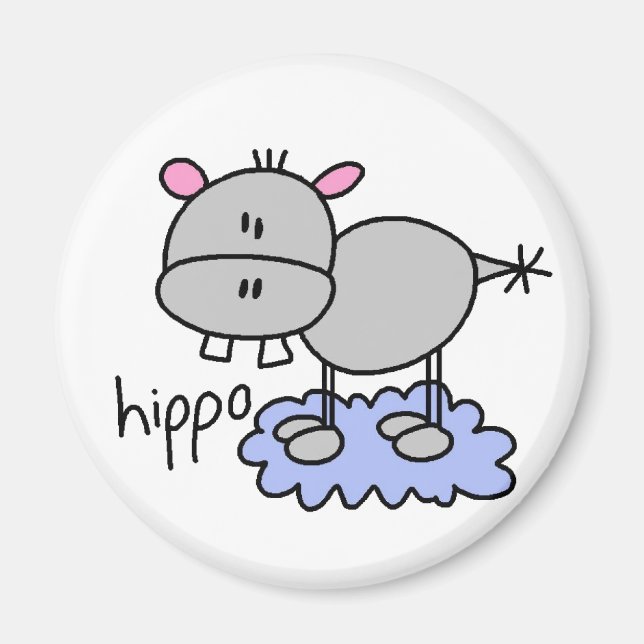 Stick Hippo Magnet (Front)