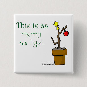 Stick in a Pot Christmas 15 Cm Square Badge