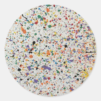 STICK IT - WHITE CONFETTI CLASSIC ROUND STICKER