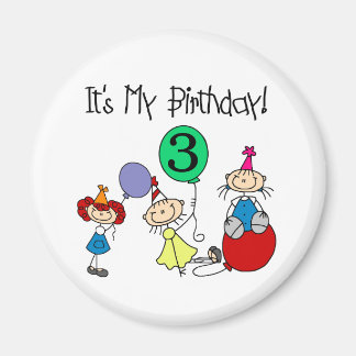 Stick Kids Party 3rd Birthday Tshirts and gifts Magnet