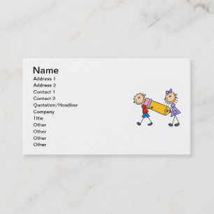 Stick Kids With Pencil Business Card