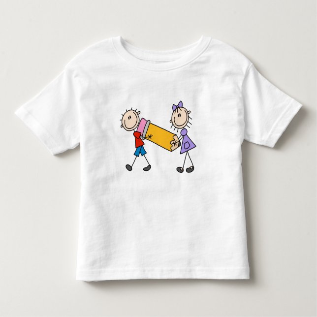 Stick Kids With Pencil Toddler T-Shirt (Front)