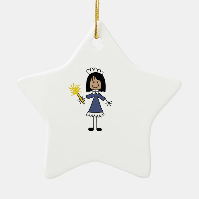 STICK MAID CERAMIC TREE DECORATION (Front)