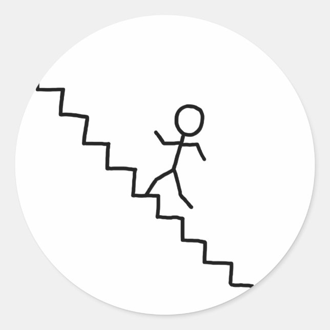 Stick man going up the stairs sticker (Front)